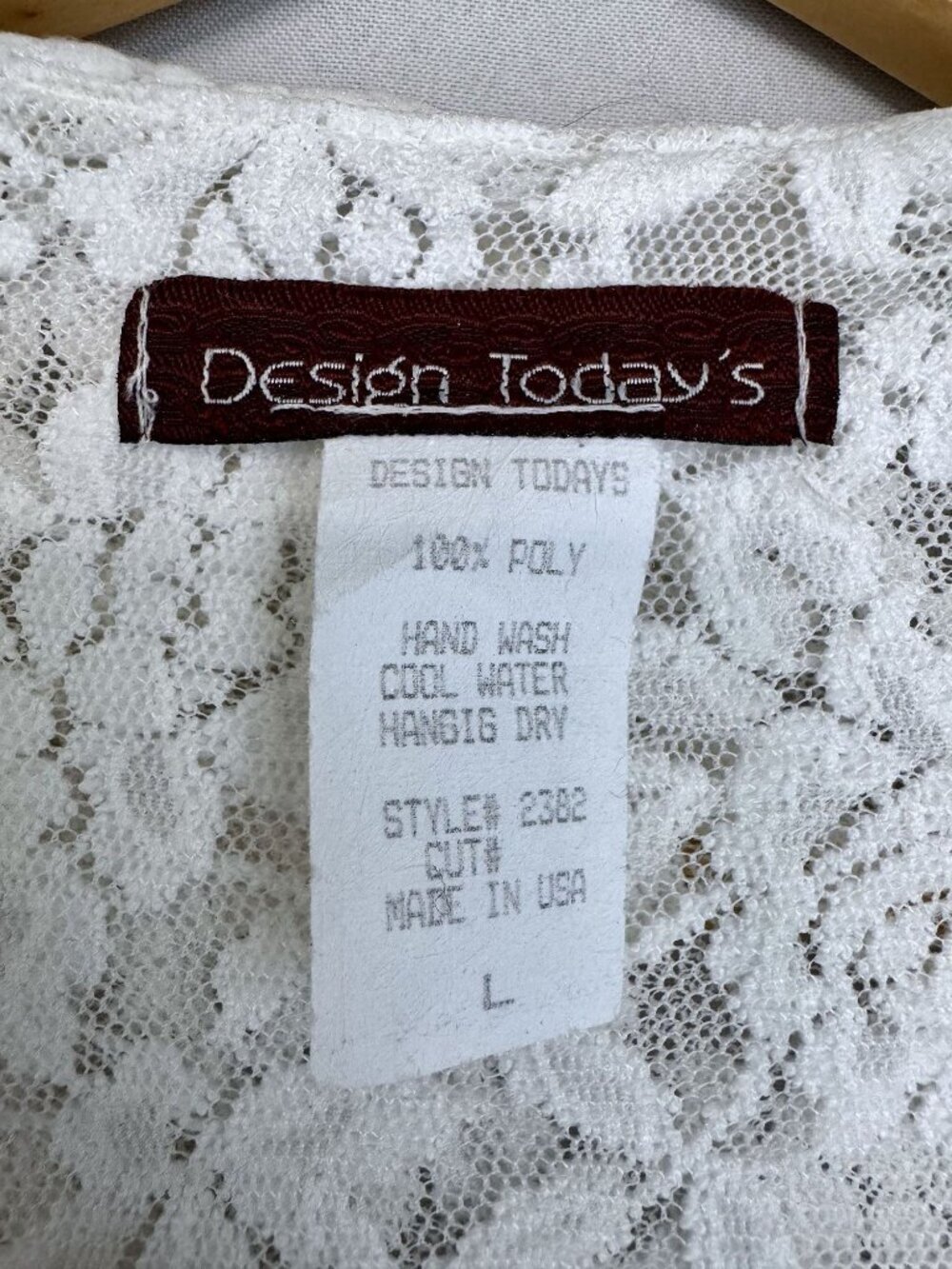 90s Vintage Design Today's White Stretch Lace Tunic Maxi Skirt Cord Set Large - Picture 11 of 16